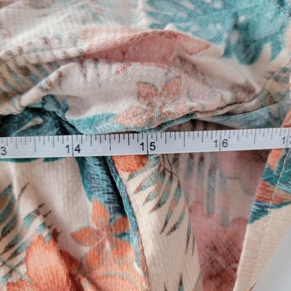 Roxy Olivia Tropical Print Ruffle Crop Top Removable Straps Size L/12 - Picture 3 of 8